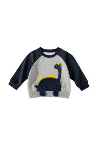 be top | 3D Dinosaur Design Hoodie Winter Autumn Childrens Wear Round Neck Fleece
