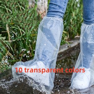 10/20/30pcs Rainy disposable shoe covers transparent plastic outdoor thick wear-resistant waterproof isolation foot covers