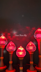 Đồ Thờ Hợp Kim Pha Lê Đào Cao Cấp Có LED CHÂN THIỆN MỸ Đồ Trang Trí Bàn Thờ Gia Tiên Bàn Thờ Phật