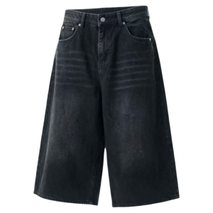 OUMULONG | Quần Short Jean Đơn Giản Phong Cách Retro Ống Rộng
