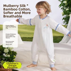 MIANQIXIONG | Spring Summer Baby Sleep Bag Mulberry Silk Gauze Separate Legs