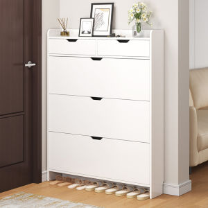 Minimalist Slim Door Entry Large Capacity Flip Top Shoe Organizer Cabinet