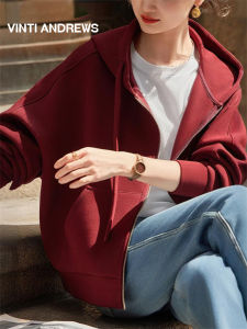 Hooded Red Casual Jacket
