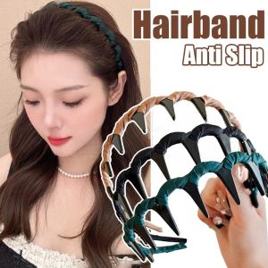 Dài Răng Fluffy Cao sọ Headband Rửa trang điểm khuôn mặt Tự tạo kiểu Phụ Kiện Không-Trượt Sóng Răng bờm tóc Cho Nữ Phụ nữ