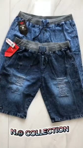 Celana Jeans Sobek Pria Jumbo Jeans Kolor Pendek Pinggang Karet Size 28 Sampai Size 44