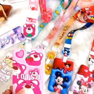 3D Id Card Holder Motif Kartun/Name Tag Id Card/ Busway Lanyard Card Holder/Gantungan Kartu Nama/Tempat Kartu Id Card Holder Gantung Leher