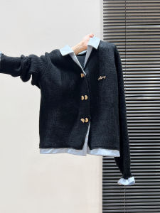 เสื้อสเวตเตอร์ถักคอโปโลแขนยาวทรงหลวมพิเศษสำหรับผู้หญิง เสื้อคาร์ดิแกนถักหนาสำหรับฤดูใบไม้ร่วงและฤดูหนาว เสื้อชั้นในแฟชั่นสตรี