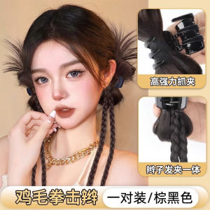 American Style Lazy Sweet And Spicy Chicken Nest Ball Head Fake Hair Pack with Bowknot Hair Clip Hair Extension for Women