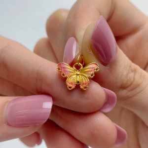WENG KWONG 999 Gold Elegant Violet Butterfly Pendant (1P0239)