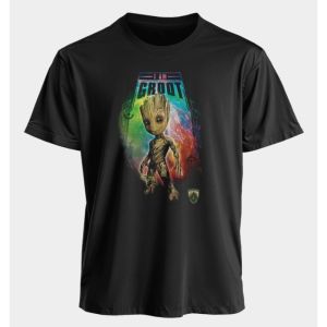 เสื้อยืดมาร์เวลสำหรับผู้ชายและผู้หญิง ลายกรูท ฤดูร้อน สไตล์อเมริกัน ฤดูใบไม้ผลิและฤดูใบไม้ร่วง แนวสปอร์ต ฟิตเนส ลำลอง ทรงโอเวอร์ไซส์ แขนสั้น