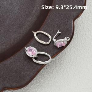 18K Gold Plated Oval Connectors Handmade DIY Materials Bracelet Necklace Jewelry Accessories Embedded with Zirconia Stones