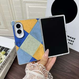 Ốp Lưng Da Cao Cấp Họa Tiết Dành Cho Samsung Galaxy Z Fold8 - Thiết Kế Mỏng Nhẹ Chống Sốc Phối Màu Retro Viền Bảo Vệ Phong Cách Y2K