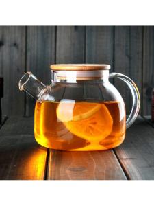 MOLORE | Durable Heat-Resistant Glass Tea Pot With Bamboo Lid
