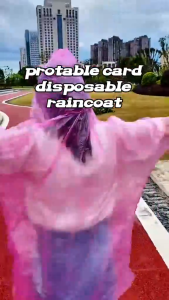 [BUY 10 TAKE 10] Disposable Card Raincoat Portable Raincoat Whole Body Rain Cover Thickened