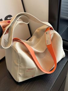 Túi Tote Canvas Thường Ngày Dung Tích Lớn Túi Nướng Mùa Hè 2024 Túi Đeo Vai Đơn Cho Học Sinh Túi Mua Sắm Dây Đeo Chéo