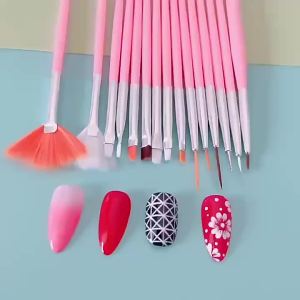 DUTRIEUX | 15/20Pcs Nail Art Brush Set Design Tip Painting Drawing Carving Dotting Pen FlatFan Liner Acrylic Gel UV Polish Manicure Tools