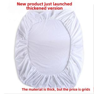 Tấm Lót Giường Đơn Giản Màu Trắng Nguyên Chất Polyester Chống Bụi Có Dây Đai Đàn Hồi Cho Khách Sạn Nhà Nghỉ Tấm Lót Giường