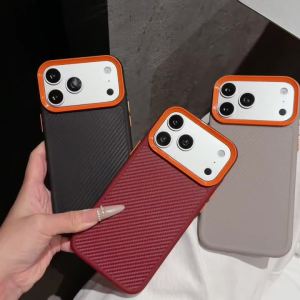 Luxury Carbon Fiber Color-Blocking Soft Case For iPhone 18 17 Air 16 15 14 13 12 11 Pro Max Plus Bright TPU Armor Bumper Cover