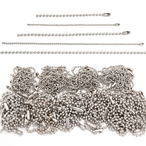 100pcs 8/10/12/15/20cm Rhodium Ball Bead Chains For DIY Keychain Dog Tag Chain Chain Label Hand Tag Jewelry Making Accessories