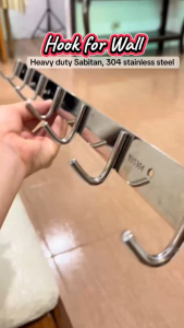 4/5/6/7/8 hook wall bathroom hook door organizer for kitchen Stainless Wall Mounted hanger No Drill