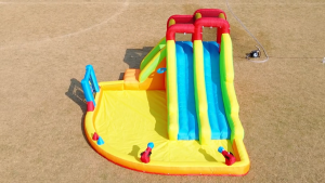 บ้านลม รุ่นใหญ่มาใหม่ สไลเดอร์คู่ สระน้ำ สำหรับเด็ก ขนาด 3.6x4.4x2.04 เมตร (มีพร้อมปั๊มลม)