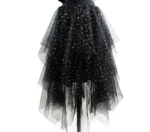 Adult Asymmetrical Tutu Skirt with Sequins – Ruffled Tulle Skirt for Dance Performance & Party Wear