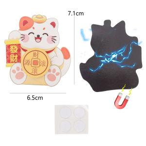 3PCS New Year Shaking Head God Magnetic Refrigerator Sticker Creative Wealth Cat Metal Cabinet Paster Celebrating Spring Festival Home Decor Supplies
