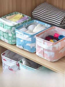 ถุงเท้าชุดชั้นในกล่องเก็บของบนโต๊ะชุดชั้นในผ้าของจิปาถะในหอพักเครื่องสำอาง INS ถุงใส่ตะกร้ากล่องเก็บของกันลม