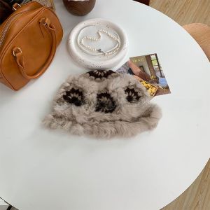 Thickened Rabbit Fur Knitted Hat Sweet Fisherman Cap Warm Lion Wake up Hat for Women Autumn Winter Seasonal Fashion Accessories