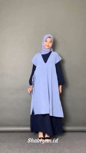 SHABIYAN-431 Gamis Wanita Set Dress Cardigan Panjang Muslimah
