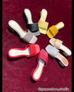 ส่งเร็วพิเศษ! grace รองเท้าเปิดส้น GH-009 คาดนิ่ม, รูปแบบคลอด 1.25 นิ้ว นิ่ม รองเท้าแฟชั่น, รองเท้าส้นสูง ไซส์ 36-45 รองเท้าแตะส้นสูง