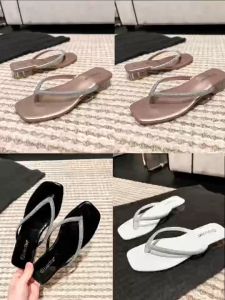 BEDILz2024 new fashion crystal mid-heel flip-flops for women