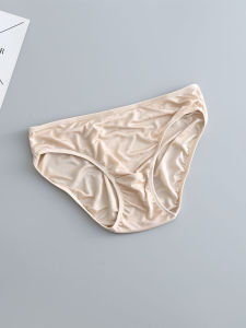 กางเกงชั้นในผู้หญิงเอวต่ำ ผ้าไหมแท้ ไร้ตะเข็บ กางเกงชั้นในแบบสามเหลี่ยมระบายอากาศได้ดี ใส่สบาย สำหรับผู้หญิง สไตล์พื้นฐาน