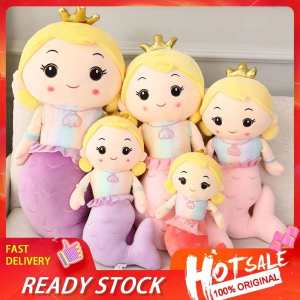 Crown Mermaid Stuffed Toy Pillow Cushion Mermaid Soft Plush Doll Girls Birthday Gifts 30/40CM