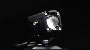MOFOX 2Pcs M1 Laser Gun 80W MDL Mini Driving Light Hi/Lo Strobe Auxiliary Light For Motorcycle Car