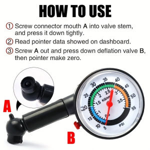 Máy Đo Áp Suất Lốp Cơ Khí Chính Xác Cao Di Động Dành Cho Ô Tô Xe Tải Xe Đạp - Dụng Cụ Kiểm Tra Giám Sát Áp Suất Lốp Xe Hơi