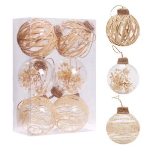 6pcs Glitter Ball Pendant Transparent Plastic Ball Hanging For Wedding Party Graduation Ceremony Decor Christmas Decoration Prop