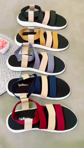 Sandal Wedges Wanita Tali Karet Elastis Premium Ban 2 - EG 04