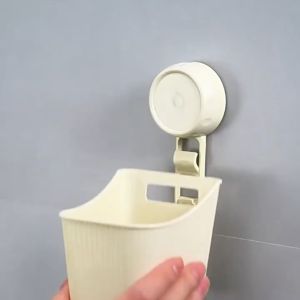 1/2/3-Tier Home Suction Storage Box Bathroom Kitchen Shelf Wall-Mounted Storage for Fruits and Seasonings DishesToiletries No Drilling Required Hanging Basket
