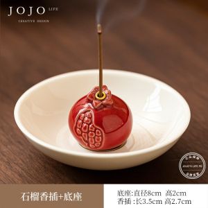 Handmade Ceramic Cartoon Fruit Incense Holder Creative Indoor Decoration Purple Spring Valley JOJOS L. PD. Home Decor Accessories