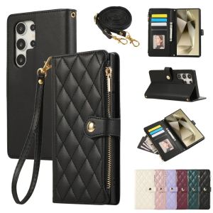 szhaiyu | Crossbody Leather Phone Case For Samsung S26 S25 S24 Ultra S23 FE S22 S21 Plus A57 A37 A17 A07 A16 A06 A36 A56 A55 Wallet Cover