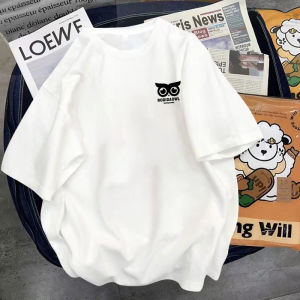 Áo Thun Cotton Tay Ngắn Phong Cách Mỹ Cho Nam Mùa Hè Mới Về Áo Thun Tay Lửng Rộng Rãi Màu Trắng Cho Cặp Đôi