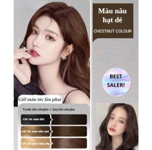 Dầu gội phủ màu thảo dược nâu hạt dẻ Helloii Buble - Dầu gội nhuộm tóc phủ bạc 230ml