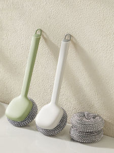MANJIELI | Non-scratch Multi-function Long Handle Pot Cleaning Steel Wool Brush