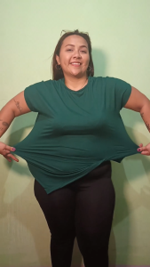 Josie Plus-Size Blouse -Cotton Spandex Fabric Stylish Round Neck Batwing Tee with Twisted Asymmetrical Hem XL-3XL