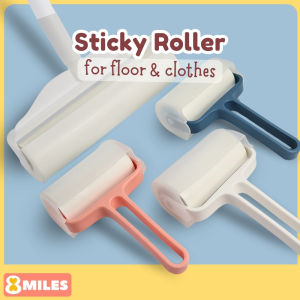 Sticky Roller Floor Lint Roller For Clothing Carpet Pet Hair Dust Mop Sticky Refill Extendable Long Handle by 8miles