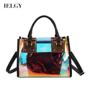 IELGY womens korean style transparent fashion one shoulder small square bag