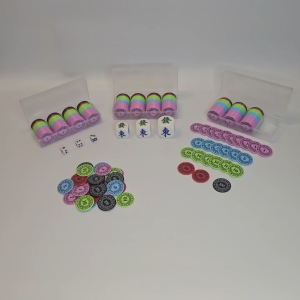 【Merlion Mahjong Club】Mahjong Chips set / 100pcs / Colourful / Plastic / Long Lasting / 4 Rows Storage Case【SG Stock】