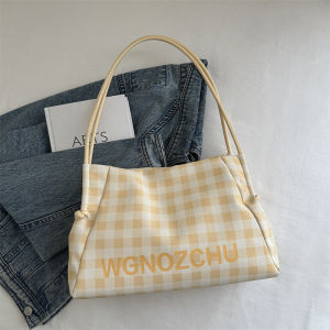 JIFANPAUL | Versatile INS Plaid Embroidered Tote Bag