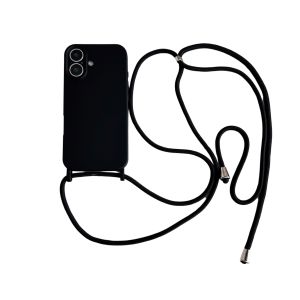 Shockproof TPU Crossbody Lanyard Silicone Case For iPhone 16 11 12 13 Pro Max 15 14 Plus Cord Rope Necklace Strap Soft Cover